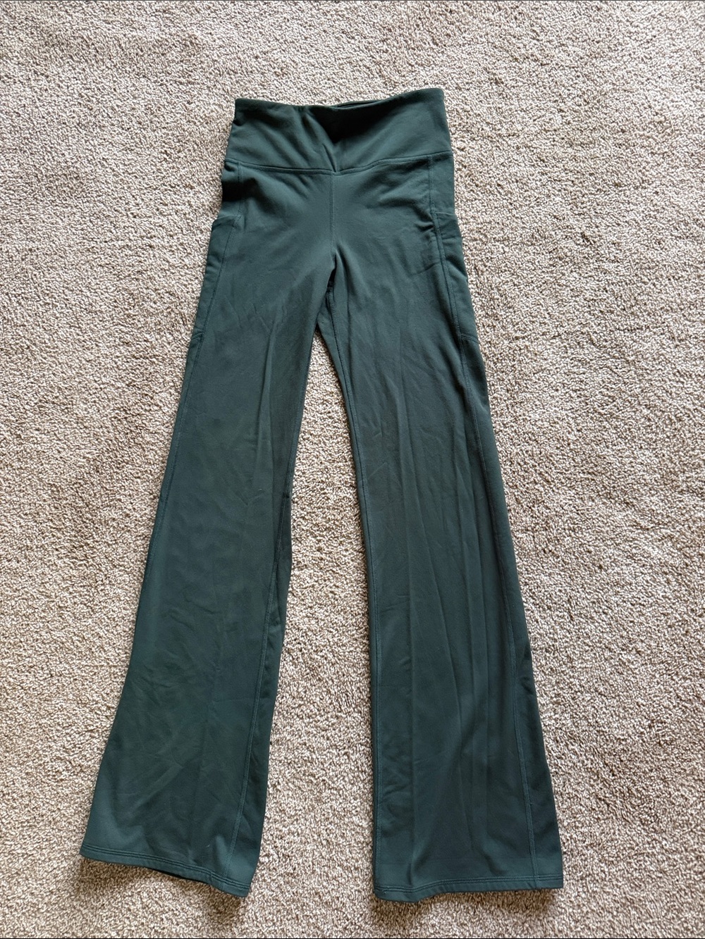 Fabletics PureLuxe flare leggings. Emerald green. Womens small.